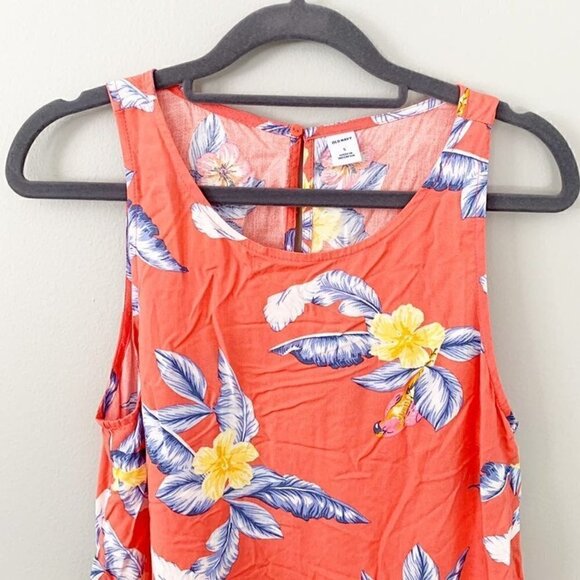 NEW Old Navy bold floral‎ sleeveless ruffle flare twirl summer dress - Small - Picture 2 of 7